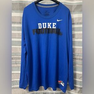 Nike Dri-Fit Duke Football Blue Long Sleeve Shirt